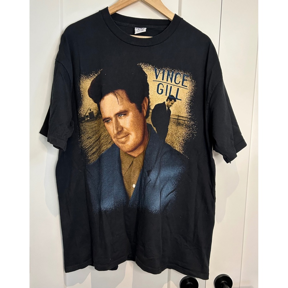 Vintage VINCE GILL‎ 90s Concert Tour Double Sided North American T-Shirt XL